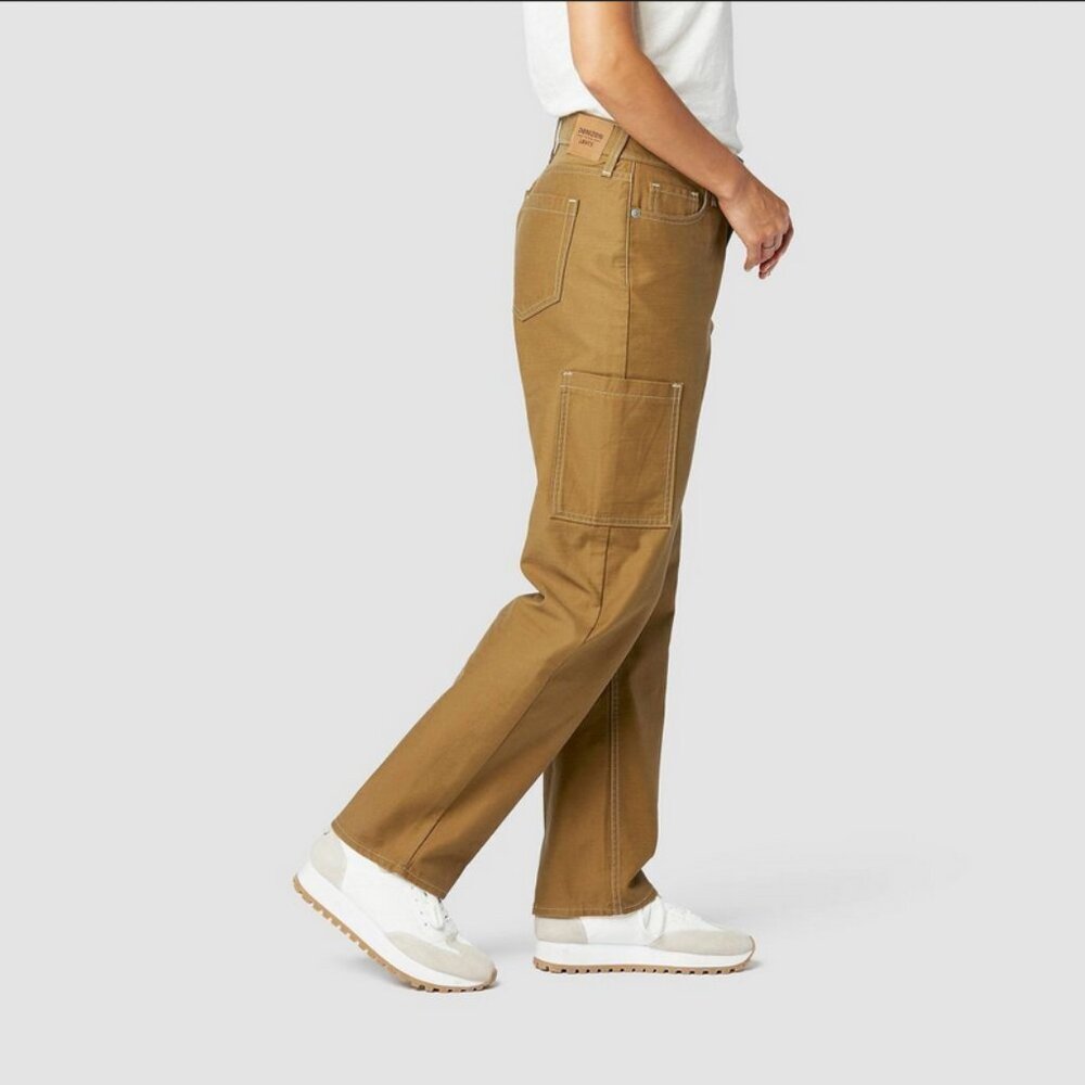 NWT DENIZEN Levi's Women's Mid-Rise 90's Loose Straight Jeans - Brown Size 18